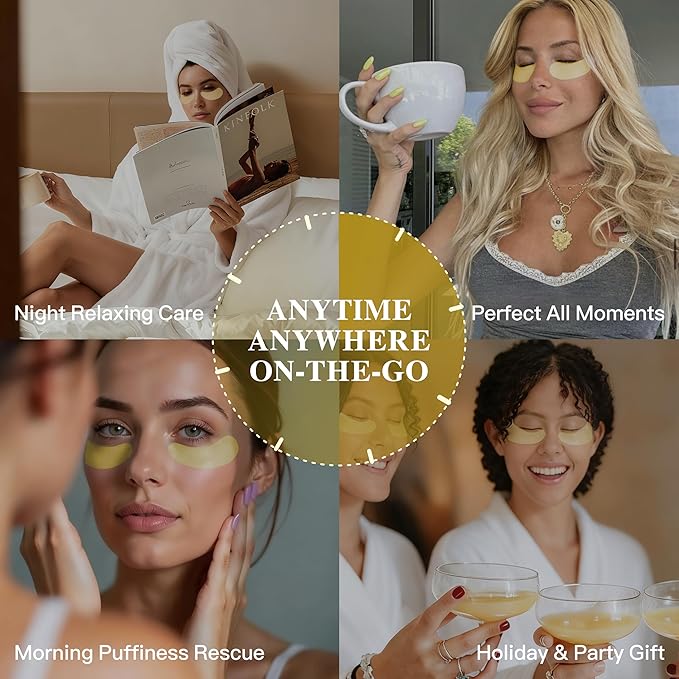 Turmeric Honey-C Radiance Under Eye Patches for Women - Hydrating & Oxidation Protection & Firms Skin Visibly Fades to Clear in 40 Mins, Fully Absorbed in 3Hrs. yellow, 24 Pairs.