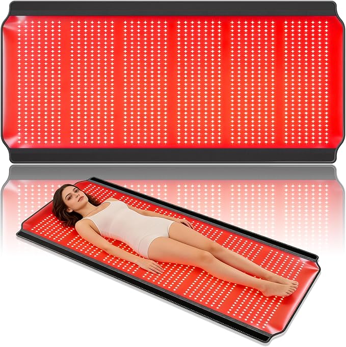 Red Light Therapy for Body, Red Light Therapy Mat with 3 Light Modes & 5 Working Modes, 1260 LEDs redlight with 660nm & 850nm Dual Wavelength, Suitable for Men, Women, and All Types of Pets