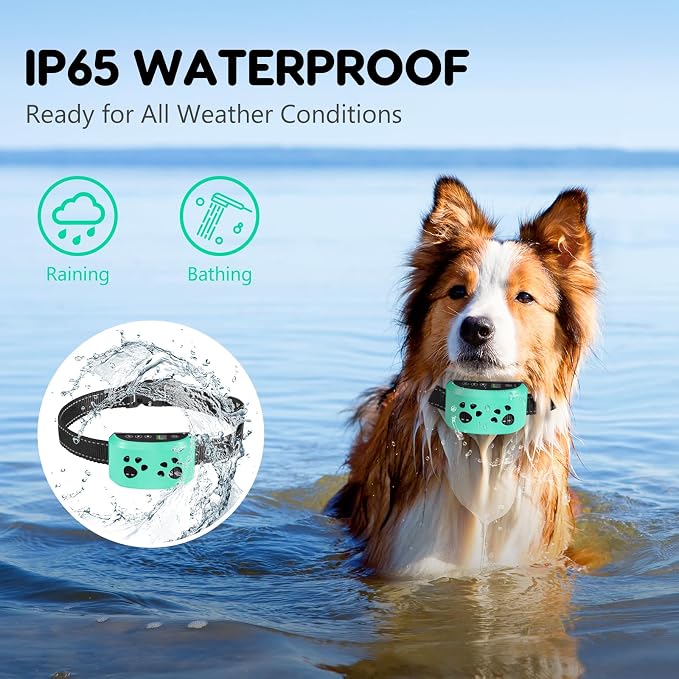 Dog Bark Collar, Svtrat Smart Anti Bark Collar for Small Medium Large Dogs | 7 Adjustable Sensitivity & 4 Humane Modes, Rechargeable Auto No Barking Training Collar for Dogs 8-120lbs, IP65 Waterproof