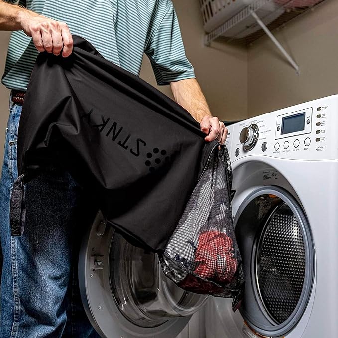 STNKY Bag Pro - Laundry Bag - Wash Bag for Health Workers, Sports, Fitness & Travel (XL, Black)