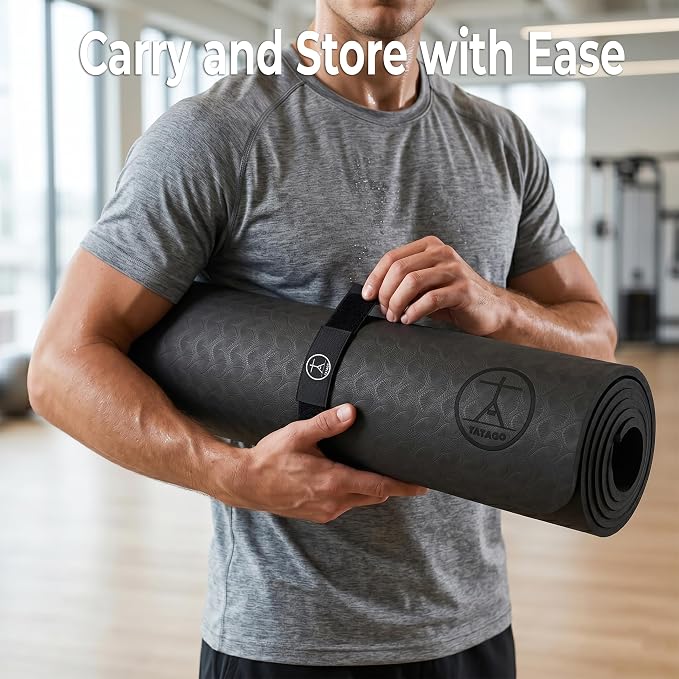 Tatago Extra Thick Yoga Mat Wide & XL-Our 10mm Extra Large Yoga Mat Thick Extra Wide And Long For Total Joint Cushioning. A Large Exercise Mat Thick And Perfect For Home Workout Pilates Or Studio.