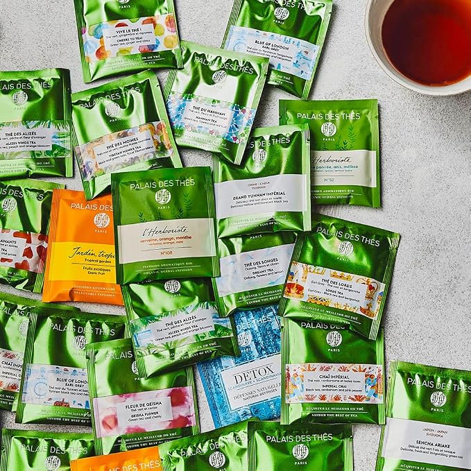 Palais des Thés Caffeine-Free Tea - L'Herboriste N∞95 Organic Energy Herbal Blend with Lemongrass, Ginger & Carrot - Premium Tea Bags, Serves 20 Cups
