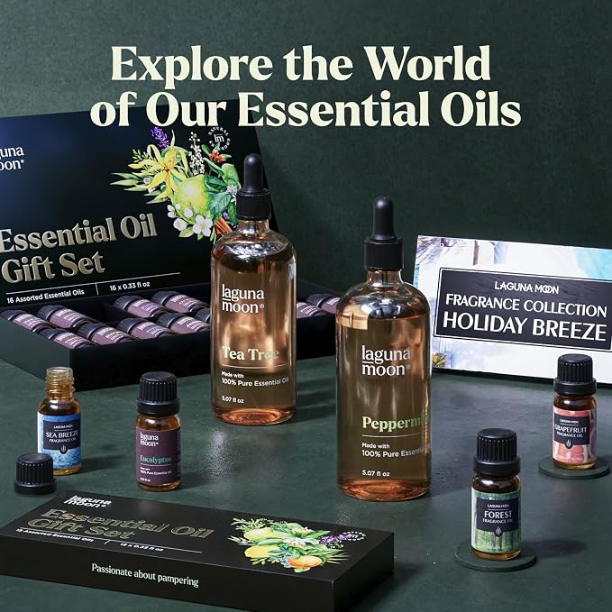 Lagunamoon Summer Essential Oils Set - Holiday Breeze Gift Set for Diffusers, Home Care, Candle Making, Fragrance, Aromatherapy, Humidifiers, Gifts - Coconut, Pineapple, and Grapefruit (10ml)