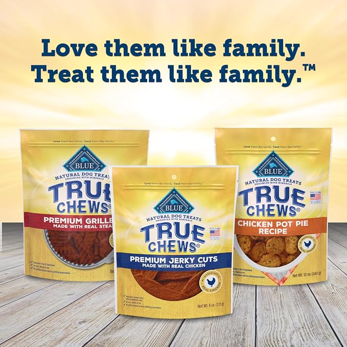Blue Buffalo True Chews Premium Jerky Cuts Chicken Dog Treats, 4 oz | Real Chicken First, Made in the USA, No Artificial Preservatives, Corn, Wheat, or Soy