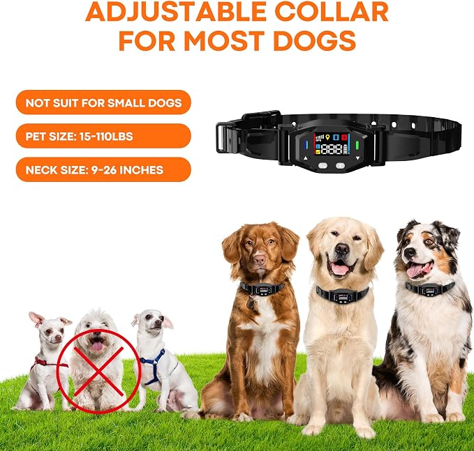 GPS Wireless Dog Collar Fence System, Electric Fence for Dogs with UBLOX Chip, 55-6000FT Range, 4-Zone Progressive Correction & 3 Modes, IPX7 Waterproof GPS Dog Collar for Outdoor Use