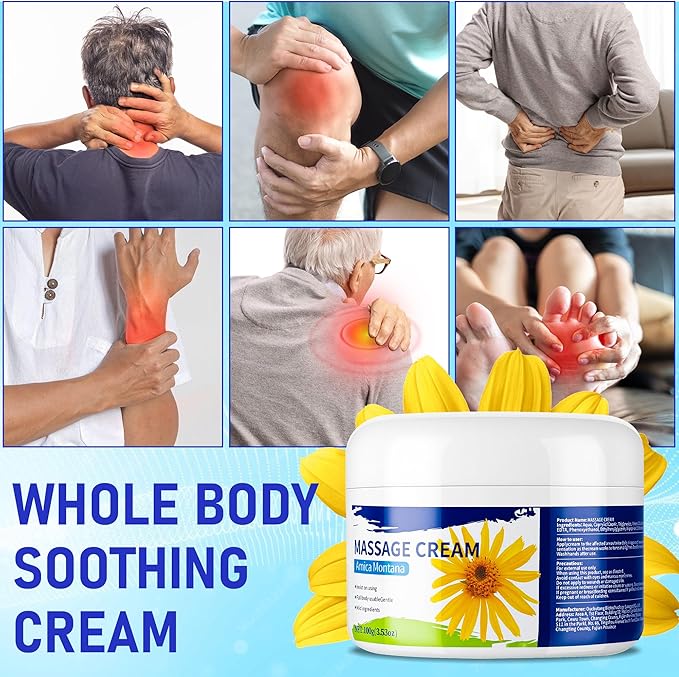 Arnica Massage Cream for Sore Muscles, Deep Tissue Massage Lotion with Natural Botanical Extracts, Non-Greasy Muscle Cream for Back, Neck & Shoulders, Moisturizing Body Massage Creams