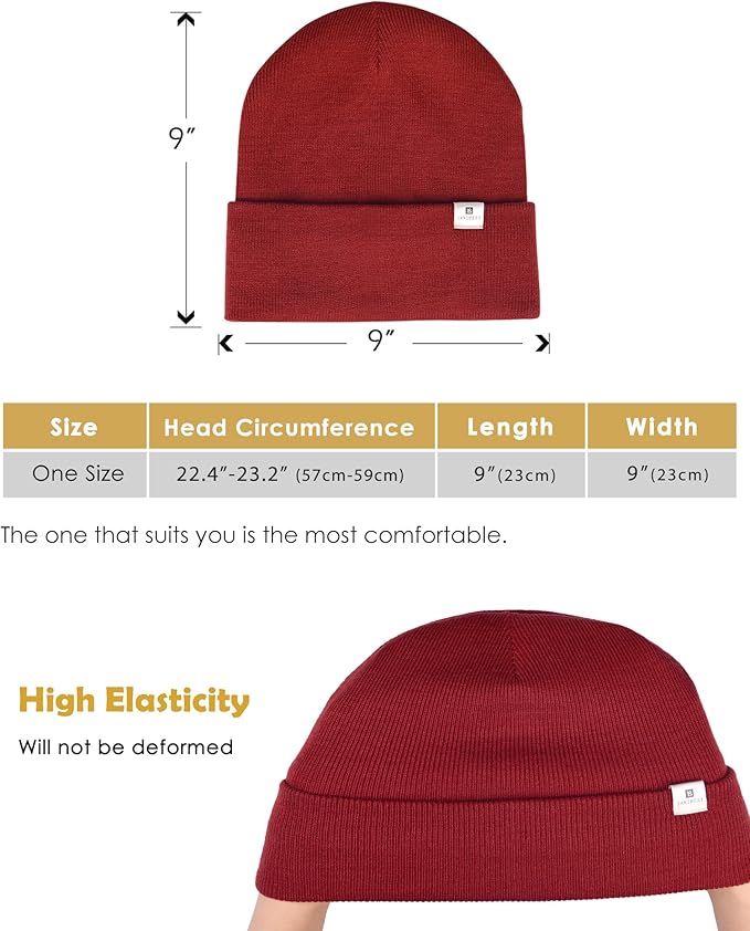 YANIBEST Satin Lined Beanie for Women Reduce Frizz Winter Hats for Women Men Silk Lining Soft Slouchy Warm Cuffed Less Static