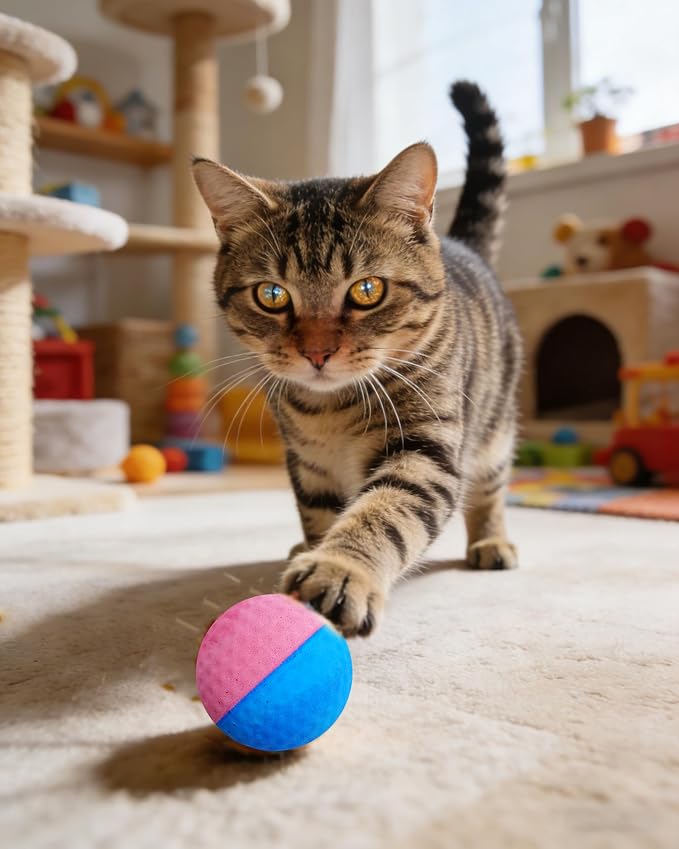 PET SHOW 20 Pack Cat Toys Sponge Balls 1.57inch for Indoor Cats Kitten