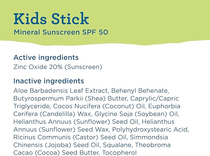 Blue Lizard Kids Mineral SPF 50 Sunscreen Stick, Zinc Oxide, 100% Mineral Actives, Developed for Kids’ Sensitive Skin, TSA-Friendly, Vegan, Paraben-free, Fragrance-Free, 0.5 oz