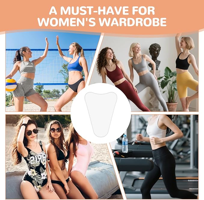 6Pcs Seamless Crotch Smoothing Pad for Leggings Swimsuits, Privacy Protection Insert Reusable Front Modesty Cover for Women