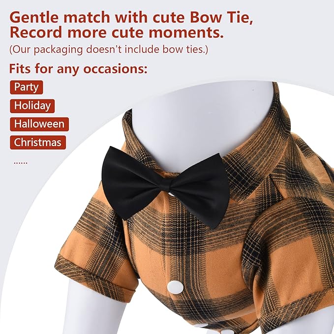 Koneseve Dog Shirt Plaid Dog Clothes for Medium Large Dogs Boy Girl Soft Pet T-Shirts Breathable Outfit Adorable Costume Grid Clothing Birthday Thanksgiving Christmas Sweater Apparel (Yellow; 6XL)