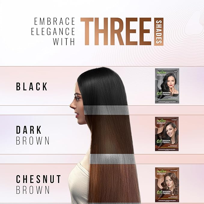 Herbishh Travel Pack Hair Dye Color Shampoo in Sachet + 1pc Argan Hair Mask Sachet (Black, 2 sachets)