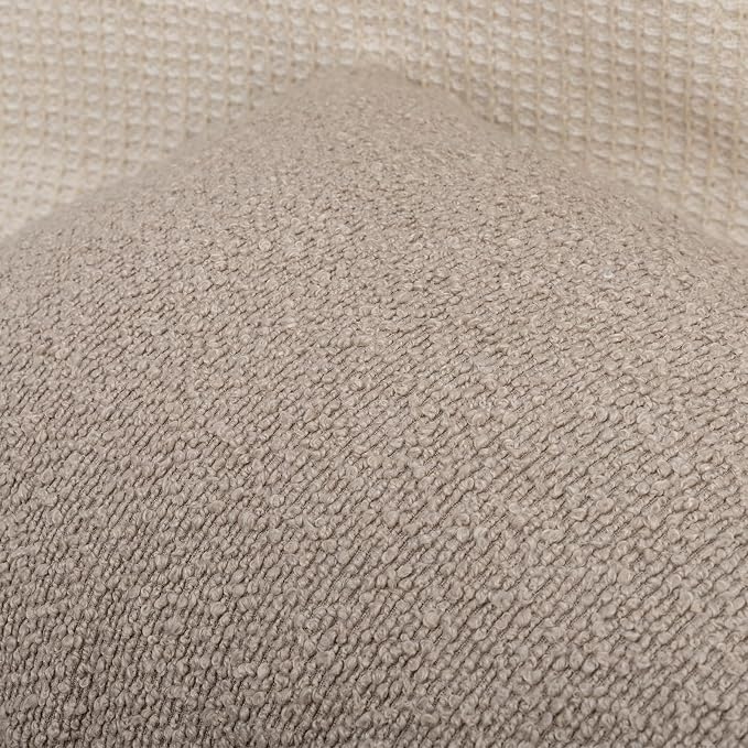 JoraLion 14x36 inch Boucle Lumbar Pillow Cover, Oatmeal Woven Texture Neutral Long Pillow Cover Breathable Cushion Case for Couch Sofa Bed Living Room Home Decor (Cover Only)