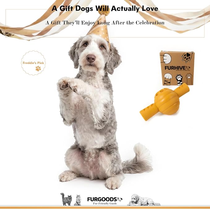 FURHIVE Frozen Dog Treat Toy for Aggressive Chewers, Nylon Chew with Tray