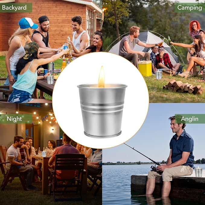 Indoor and Outdoor Citronella Candles -100% Natural Soy Wax Candles with Rich Aroma, Suitable for Indoor and Outdoor Use, Home Decoration and Relaxation Moments. (12-Pack)