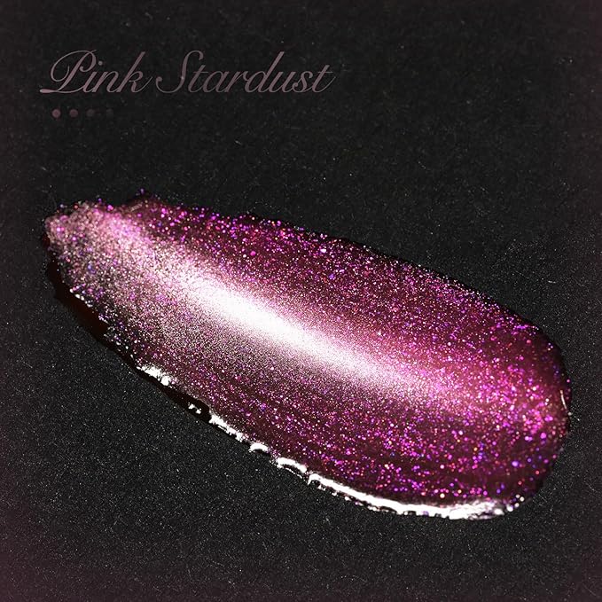 GAOY Pink Cat Eye Gel Nail Polish, 16ml Glitter Holographic Nail Polish with Magnet, Reflective Translucent UV Gel, 2931 Pink Stardust