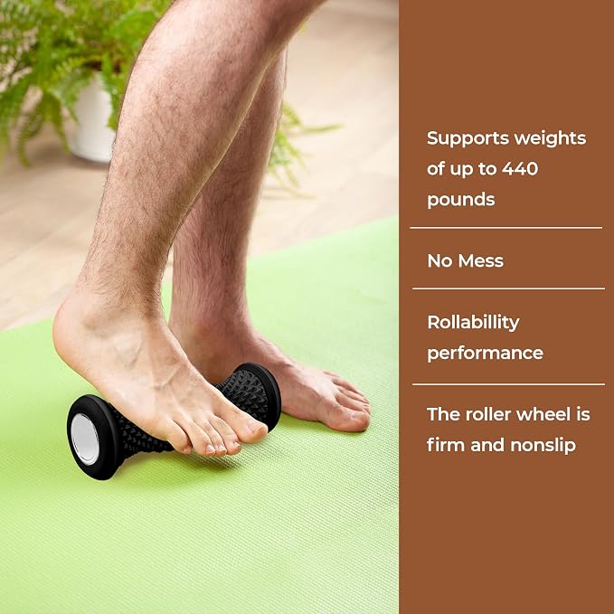 Foot Massager Roller - Portable | Arch & Plantar Fasciitis Relief Tool - Deep Tissue Muscle Massage Roller for Feet,Carf, Heel Pain