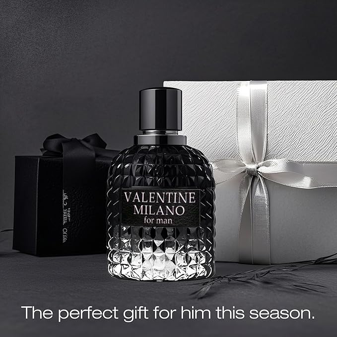 AFLUXE 2PCS Valentine Milano/717 Sexy Eau De Toilette for Men-Fresh,Romantic Scent Perfume for Men 3.4 Fl Oz Each Mens Cologne For All Skin Daily Used