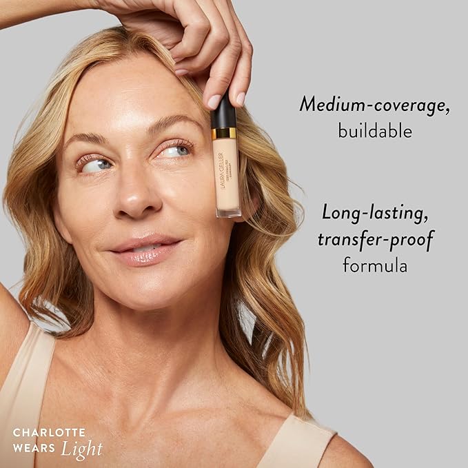 LAURA GELLER NEW YORK The Ideal Fix Concealer - Light - Buildable Medium to Full Coverage Liquid Concealer - Covers Under Eye Dark Circles & Blemishes - Long-Lasting