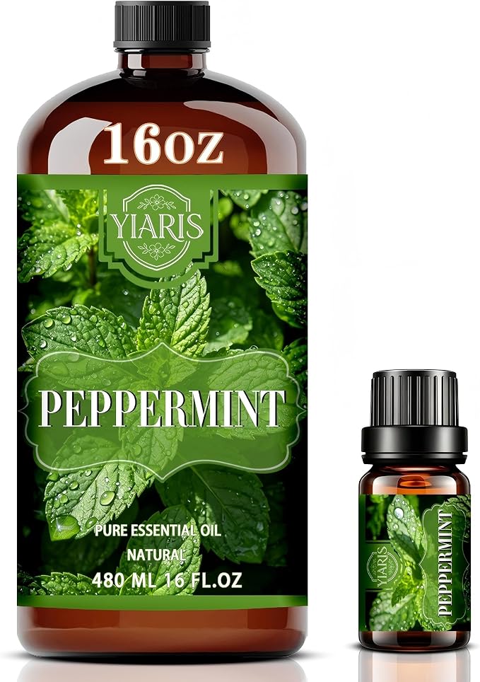 Peppermint Essential Oil-YIARIS Peppermint Essential Oill-16.33 Fl Oz,Pure and Natural Fragrance Oil for Aroma Diffuser,Cleaning,Personal Care,Massage,Yoga,DIY Candle,DIY Soap
