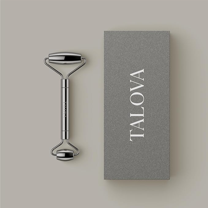 TALOVA - 304-Grade Stainless Steel Facial Roller, Face Roller for Eyes, Double Chin, Jawline & Neck, Reduce Puffiness & Improve Wrinkles, Massage Tool for Anti-Aging, Lifting & Lymphatic Drainage