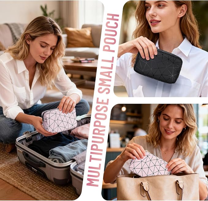 PU Sanitary Pad Pouch Discreet Period Underwear Organizer Bag | Water Resistant, Pink, Menstrual Cup Bag, Makeup Bag, Travel Essentials