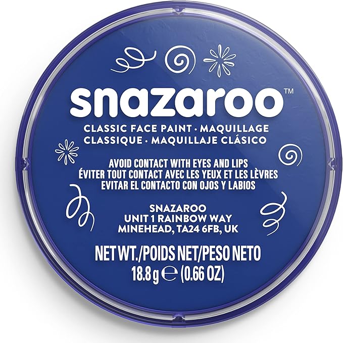 Snazaroo Classic Face and Body Paint, 18.8g (0.66-oz) Pot, Royal Blue
