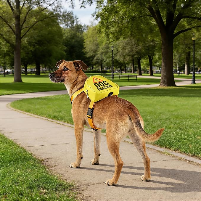 Reactive Dog Backpack Dog Reactive Travel Bag Dog Walking Slogan Puppy Snack Storage (Dog Reactive)