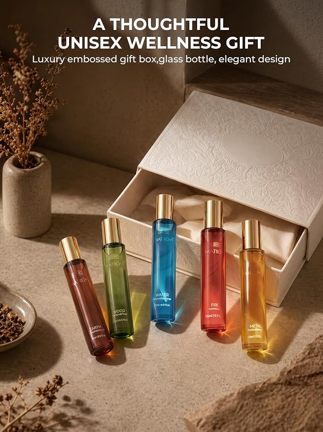 Essential Oil Roll-On Ritual Duo for Sleep & Grounding Calm, Botanical Aromatherapy Gift Set with Water and Earth Blends, 2 x 15ml