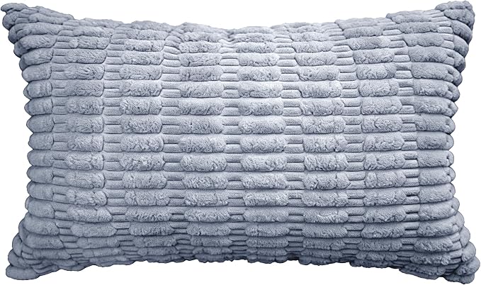 JMGBird Accent Pillows Rectangle Throw Pillows with Inserts Included | 12x20 Blue-Grey Corn Pattern - Lumbar Pillows with Inserts for Indoor Home Decor