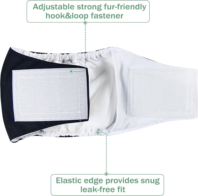 Wegreeco Washable Male Dog Belly Wrap - Pack of 3 - (Black,XX-Large)