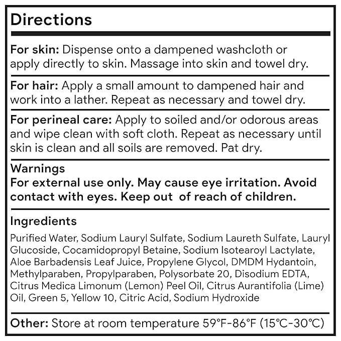 ClaraVie Rinse Free Body Wash and Shampoo and Perineal Cleanser, 2 Pack - 8 oz No Rinse Body Wash for Elderly - 3 in 1 Formula with Essential Oils - Moisturizing and Soothing for Fragile Skin