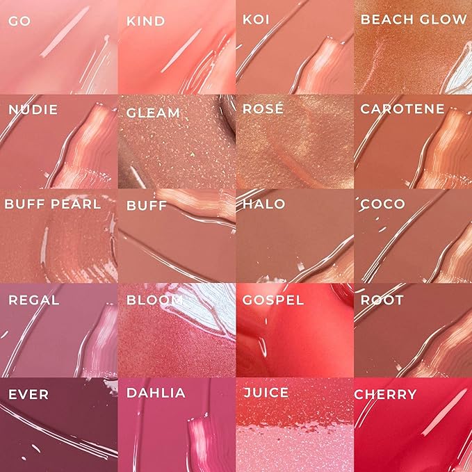 FITGLOW Beauty Lip Colour Serum | Hydrating Lip Gloss | Plumping Anti-Aging Lip Treatment | Natural Shine with Pomegranate Sterols & Collagen | Buildable Color for Dry Chapped Lips | Rosé- 10g