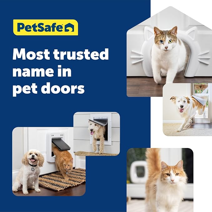 PetSafe Wall Entry Pet Door, Telescoping, Dogs up to 40 lb, Medium | Insulates Better Than Metal, Interior & Exterior Install, Weatherproof Double-Flap, DIY Telescoping Tunnel 4.75-7.25 in Walls
