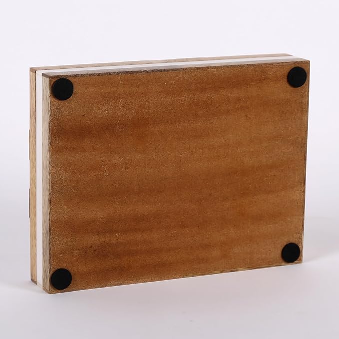 Handicrafts Home White Decorative Storage Box with Lid Wooden Desk Organizer Box Office Storage Box for Workspace Desk Decor Organizer – Resin Inlay Patisserie Delight Collection- 8x6x1.5