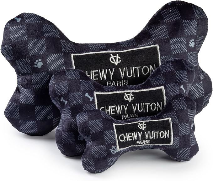 Haute Diggity Dog Chewy Vuiton Bone Plush Dog Toy, Designer Parody Toy