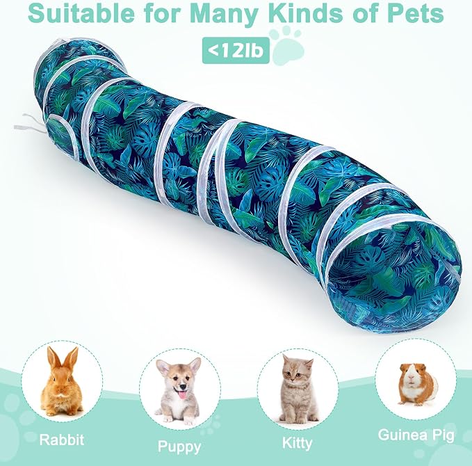 Glittme S-Shape Cat Tunnel, Foldable Cat Tunnels for Indoor Cats