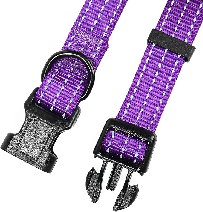 Mile High Life Reflective Dog Collar, Adjustable Lightweight Quick Release