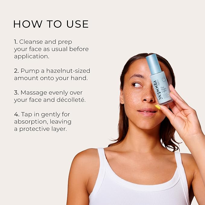 Yepoda The Night Light, Oil-Free Soothing & Clarifying Night Moisturizer with Aloe Vera, Mugwort & Niacinamide, Hydrating Vegan Korean Facial Moisturizer for All Skin Types, 1.69 FL. OZ. (50 ml)