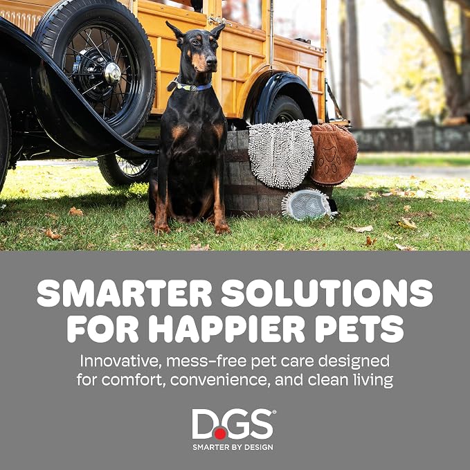 Dog Gone Smart Dirty Dog Doormat - Fast Drying Rug - Grey, 35 x 21 in | Super Gripper Backing for Clean Floors - Absorbent Microfiber and Machine Washable Mat for Muddy Paws