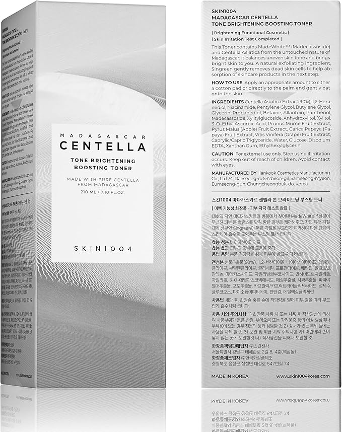 SKIN1004 Tone Balancing Boosting Toner, Korean Face Toner for Dark Spot, Centella Toner with Niacinamide & MadeWhite, Gentle Exfoliating, Radiant Skin, Daily Korean Skin Care, 7.10 fl.oz / 210ml