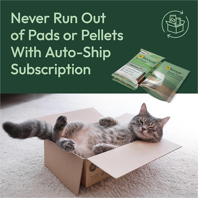 Purina Tidy Cats Breeze Litter System Refill Bundle - 7.91 lb Box | Includes odor absorbing dust-free pellets and absorbent pads for easy, mess-free maintenance