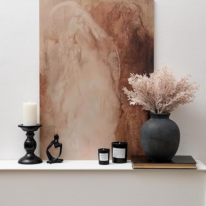 SIDUCAL Ceramic Decorative Flower Vase | 7.48 Inch Pottery Rustic Farmhouse Boho Vase for Home Decor, Table, Living Room, Bathroom, Coffee Desk, Shelf, Mantel Decoration, Wedding, Bronze
