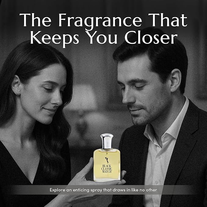 PB ParfumsBelcam Black Classic Match Eau De Toilette Spray for Men – 2.5 Fl. Oz Affordable, Long-Lasting Fresh Woody Fragrance with Leafy Green, Citrus, Sandalwood & Patchouli for Day & Night Use
