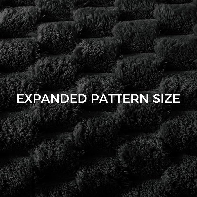 Whale Flotilla Soft 3D Jacquard Fleece Throw Blanket for Couch & Bed, Black | Super Cozy Lightweight Plush Fluffy Throw, Luxury Decorative All‑Season Couch Cover Blanket for Sofa & Office Chair, 50"x60"