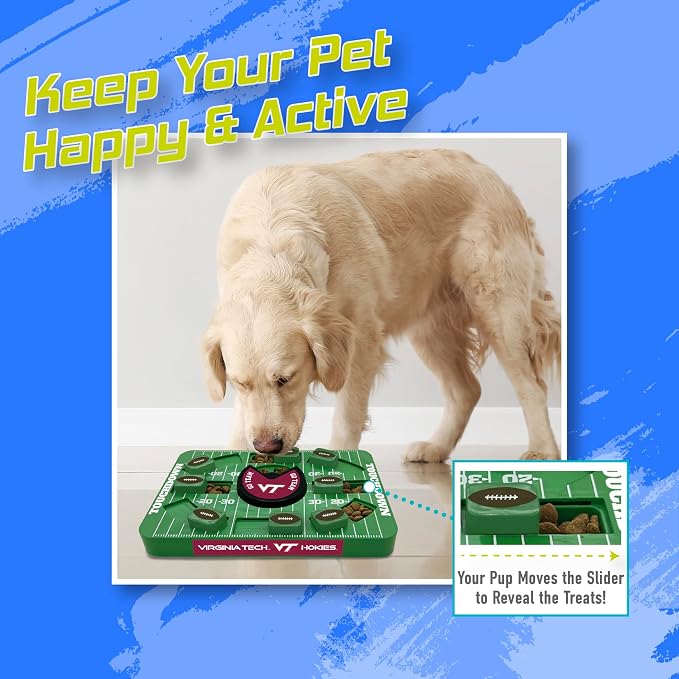 Pets First NCAA Virginia TECH Large Puzzle Toy, Dog Puzzle Treat Toy, New Large Size, Interactive Dog Treat Toy, Dog Slow Feeding Toy