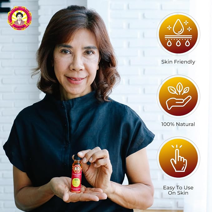 ANG Ki 24 cc Massage Oil - Natural Thai Herbal Relief for Muscle Tension, Headaches, and Skin Irritation