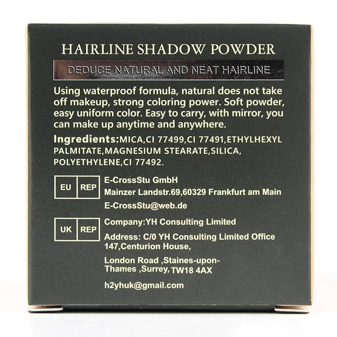 VOLLUCK Root Touch up Powder, Instant Hairline Powder for Thinning Areas and Gray Hair Coverage, Natural and Non-greasy Root Cover up for Women and Men (Black, 0.14 Ounce)