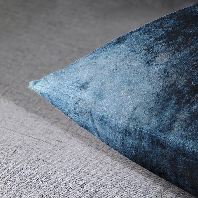 Emvency Throw Pillow Covers Set of 2, 18 x 18 Inch, Abstract Blue | Retro Modern Contemporary Outdoor Decorative Square Pillow Cases Couch Cushion Case for Couch Bed Sofa Living Room Home Decor