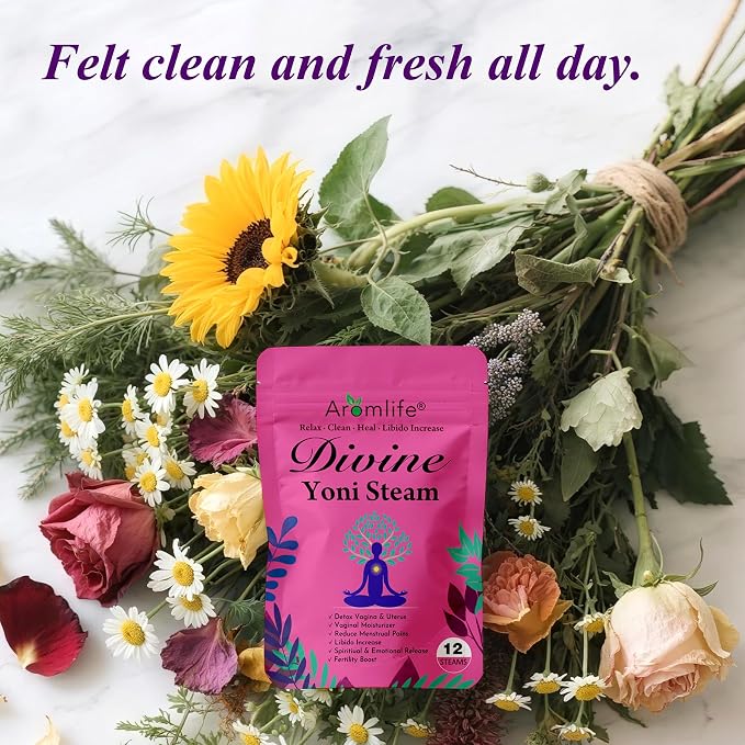 Hiherbs Yoni Steaming Herbs, Pack of 2 for Women Cleansing and Detox at Home, Organic Yoni Steam Herbs for pH Balance 12 Bags